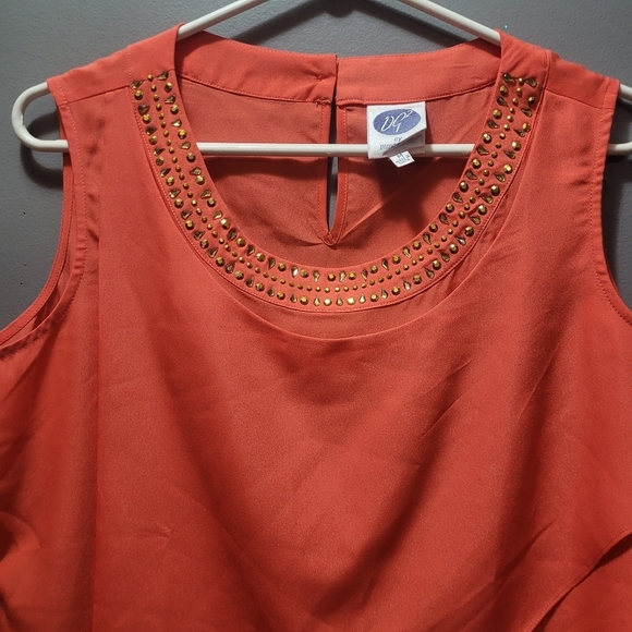 DG2 Diane Gilman Coral Sleeveless Top M - Picture 3 of 6